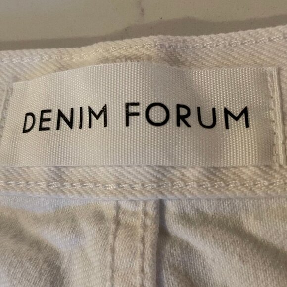 Denim Forum The BF High Rise Loose 28L 100% Cotton Denim Jeans Ecru Sz 26 - Picture 8 of 13